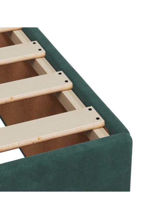 Box spring postel s matrací tmavě zelená 90x200 cm samet