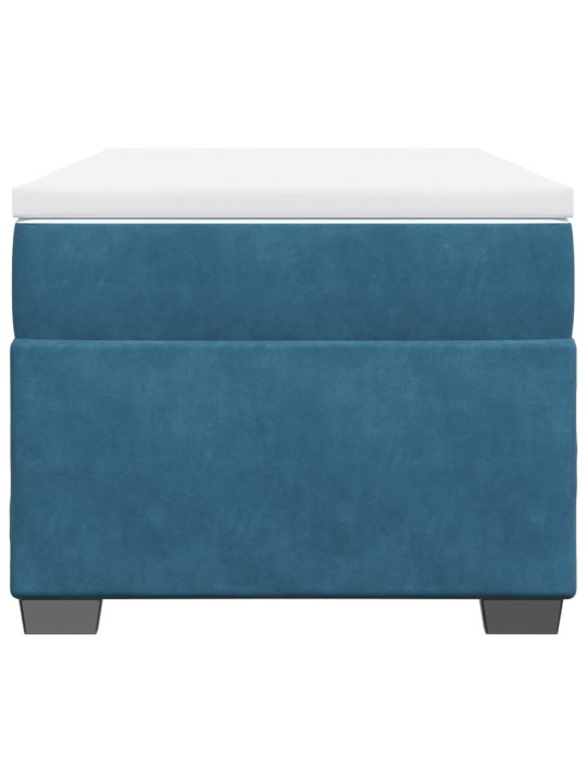 Box spring postel s matrací tmavě modrá 90x200 cm samet