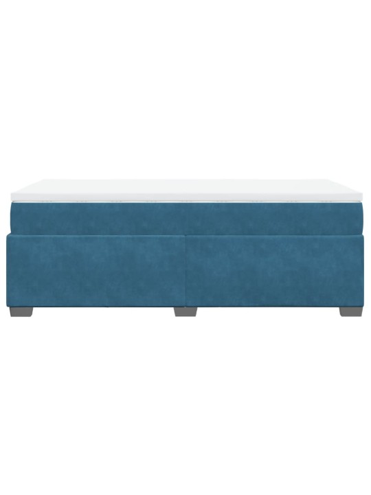 Box spring postel s matrací tmavě modrá 90x200 cm samet