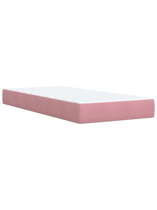 Box spring postel s matrací růžová 90x200 cm samet
