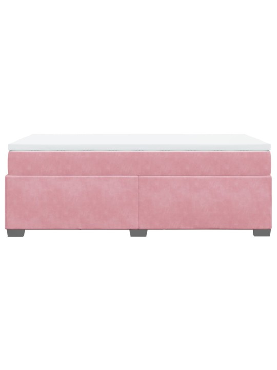 Box spring postel s matrací růžová 90x200 cm samet