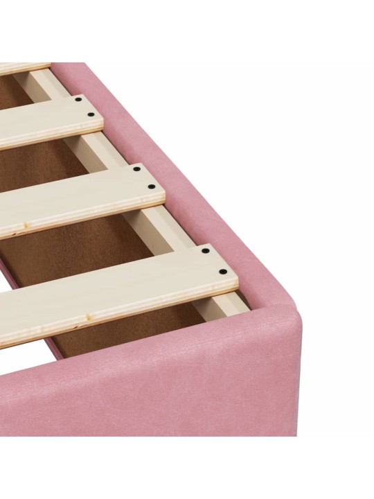Box spring postel s matrací růžová 90x200 cm samet