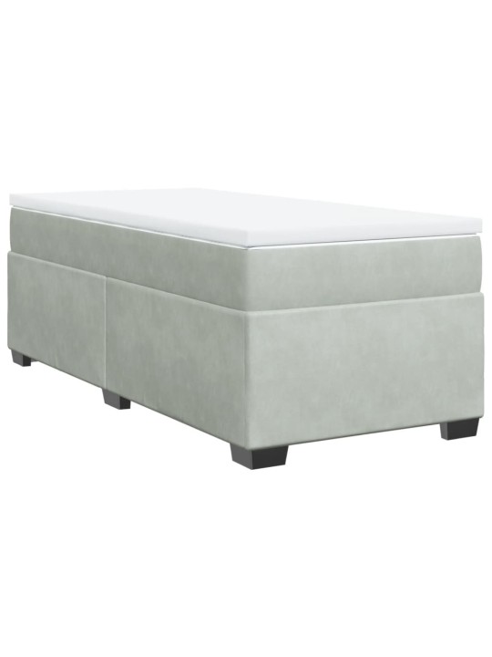Box spring postel s matrací světle šedá 100x200 cm samet