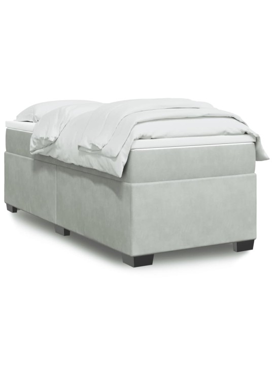 Box spring postel s matrací světle šedá 100x200 cm samet