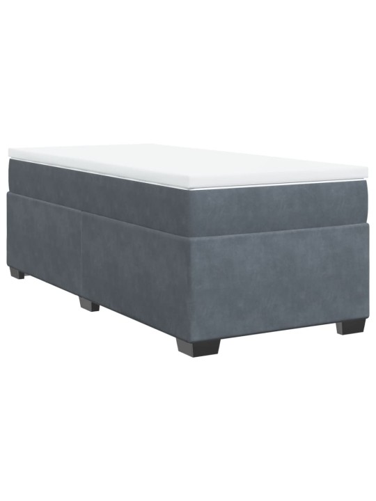 Box spring postel s matrací tmavě šedá 100x200 cm samet