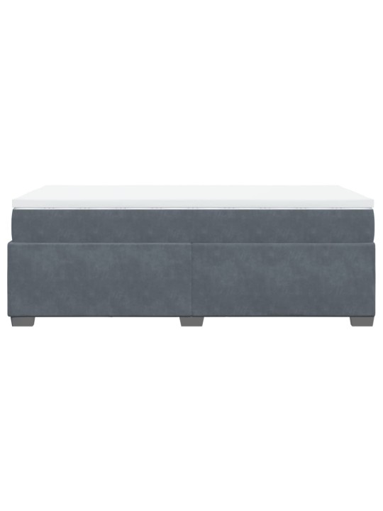 Box spring postel s matrací tmavě šedá 100x200 cm samet