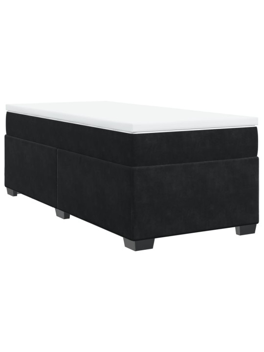 Box spring postel s matrací černá 100x200 cm samet