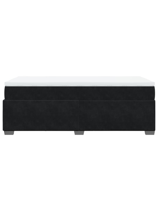Box spring postel s matrací černá 100x200 cm samet