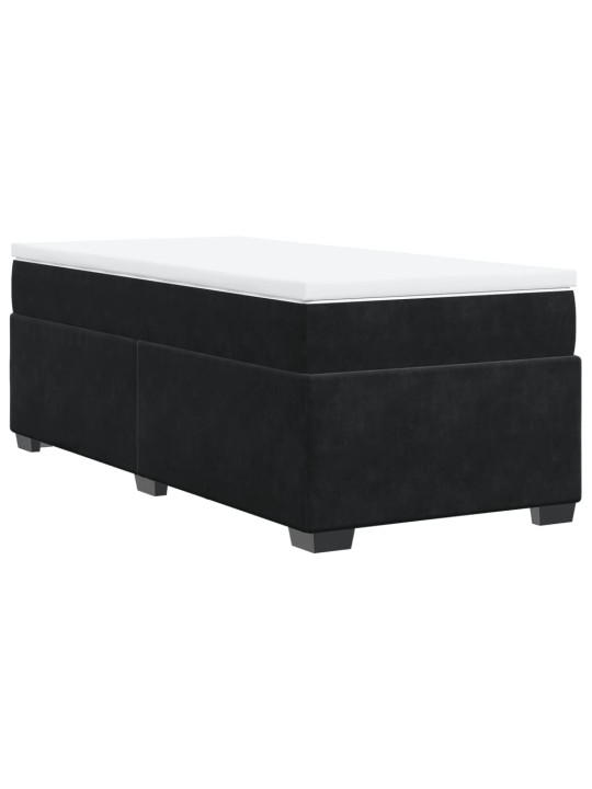 Box spring postel s matrací černá 100x200 cm samet