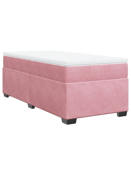 Box spring postel s matrací růžová 100x200 cm samet