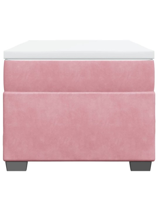 Box spring postel s matrací růžová 100x200 cm samet