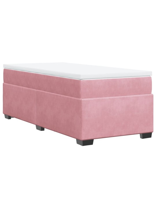 Box spring postel s matrací růžová 100x200 cm samet