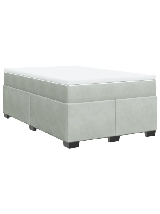 Box spring postel s matrací světle šedá 120x190 cm samet