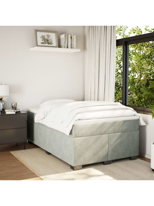 Box spring postel s matrací světle šedá 120x190 cm samet
