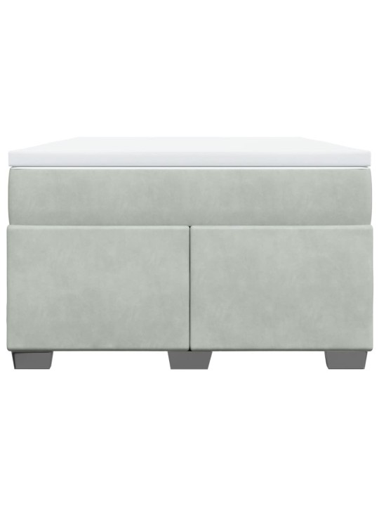 Box spring postel s matrací světle šedá 120x190 cm samet