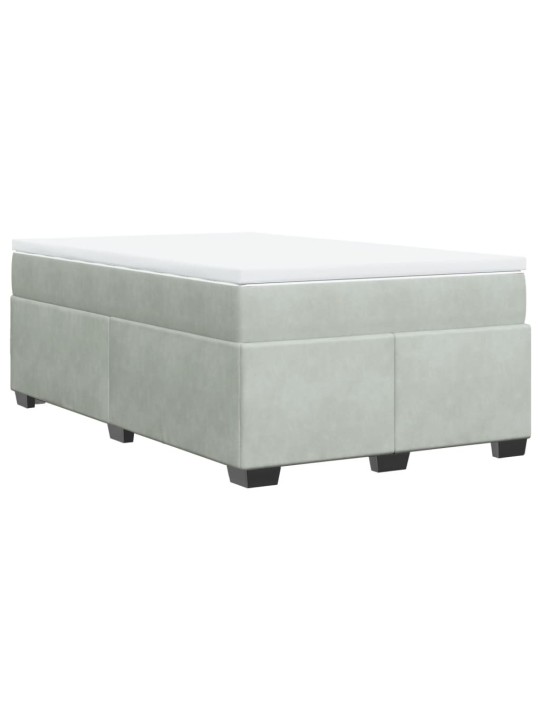 Box spring postel s matrací světle šedá 120x190 cm samet