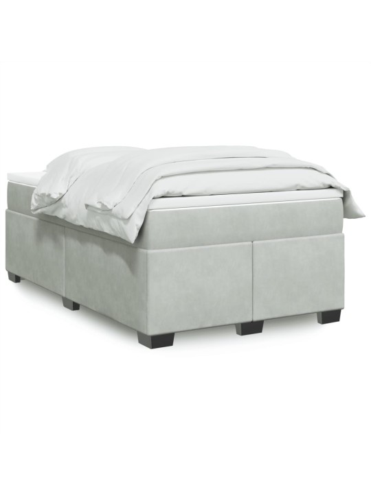 Box spring postel s matrací světle šedá 120x190 cm samet