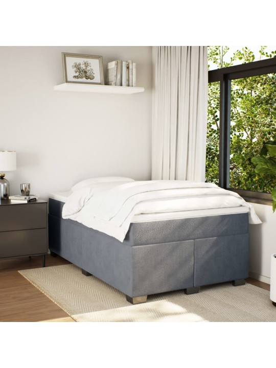 Box spring postel s matrací tmavě šedý 120x190 cm samet