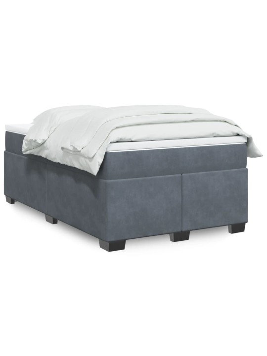 Box spring postel s matrací tmavě šedý 120x190 cm samet