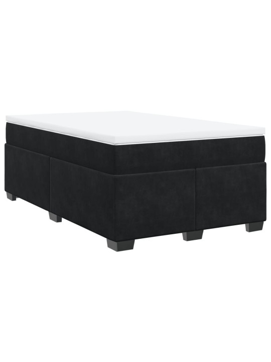 Box spring postel s matrací černá 120 x 190 cm samet