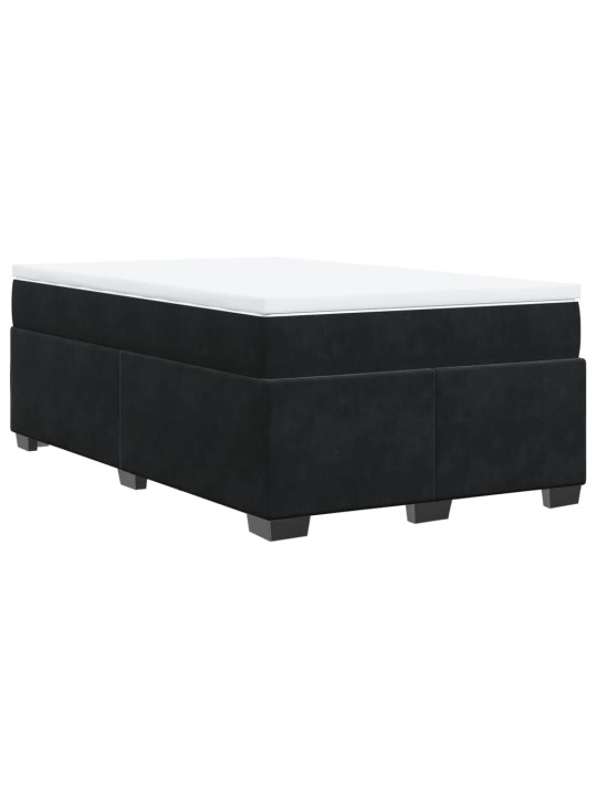 Box spring postel s matrací černá 120 x 190 cm samet