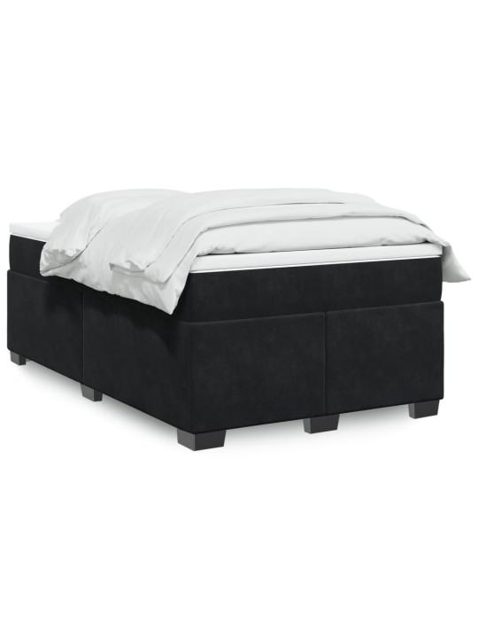 Box spring postel s matrací černá 120 x 190 cm samet