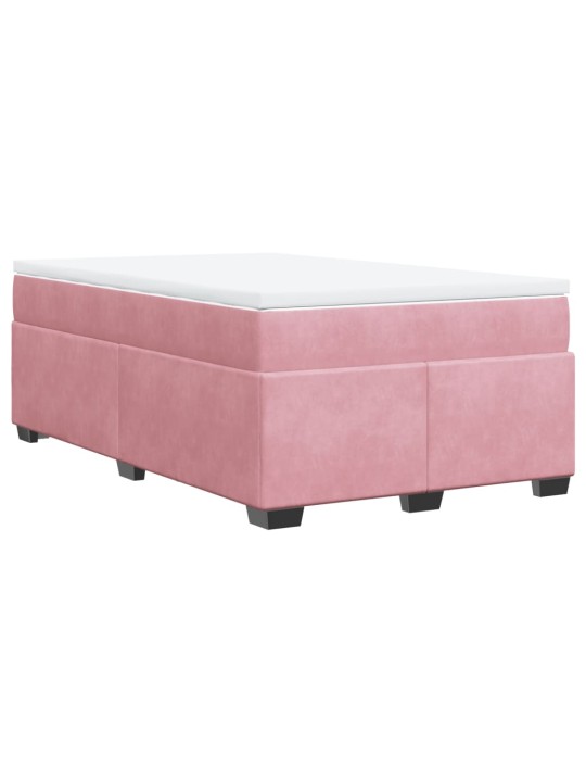Box spring postel s matrací růžová 120x190 cm samet