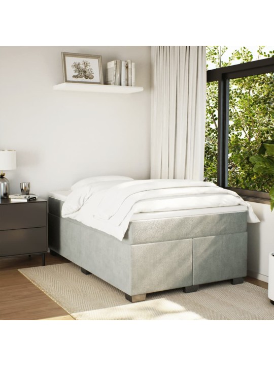 Box spring postel s matrací světle šedá 120 x 200 cm samet