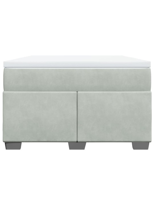 Box spring postel s matrací světle šedá 120 x 200 cm samet