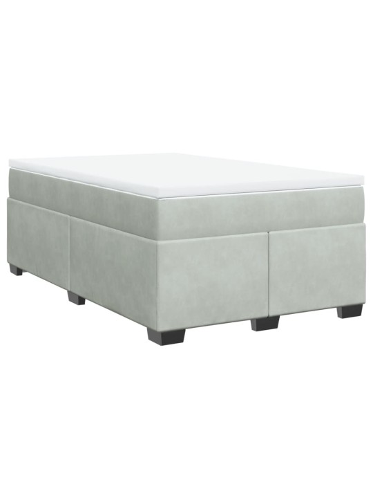 Box spring postel s matrací světle šedá 120 x 200 cm samet
