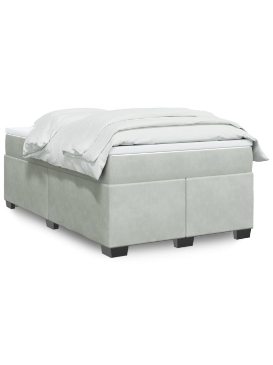 Box spring postel s matrací světle šedá 120 x 200 cm samet