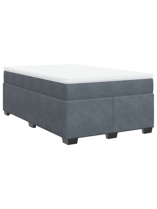 Box spring postel s matrací tmavě šedá 120 x 200 cm samet