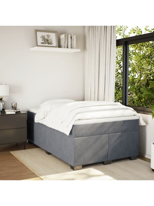 Box spring postel s matrací tmavě šedá 120 x 200 cm samet