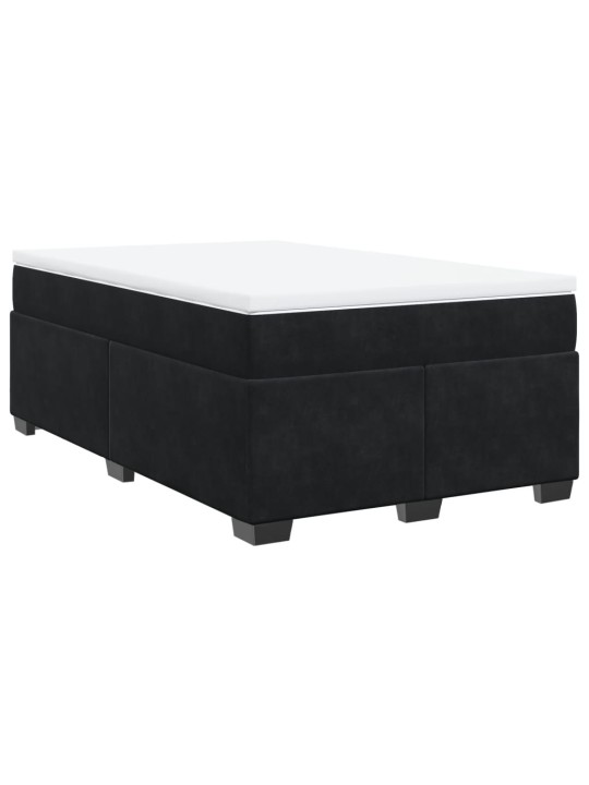 Box spring postel s matrací černá 120 x 200 cm samet