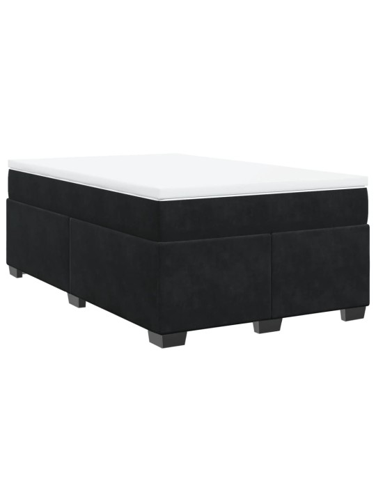 Box spring postel s matrací černá 120 x 200 cm samet