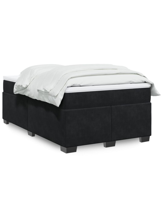 Box spring postel s matrací černá 120 x 200 cm samet