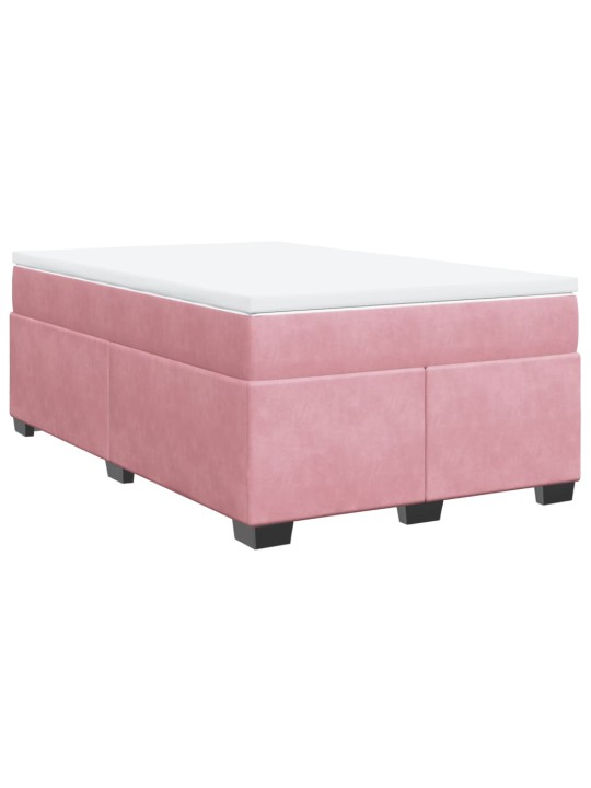 Box spring postel s matrací růžová 120 x 200 cm samet