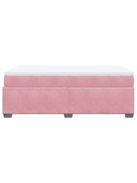 Box spring postel s matrací růžová 120 x 200 cm samet