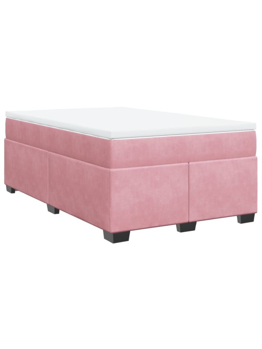 Box spring postel s matrací růžová 120 x 200 cm samet