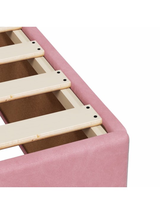 Box spring postel s matrací růžová 120 x 200 cm samet