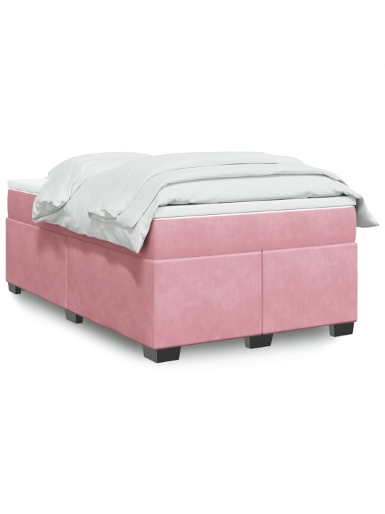 Box spring postel s matrací růžová 120 x 200 cm samet