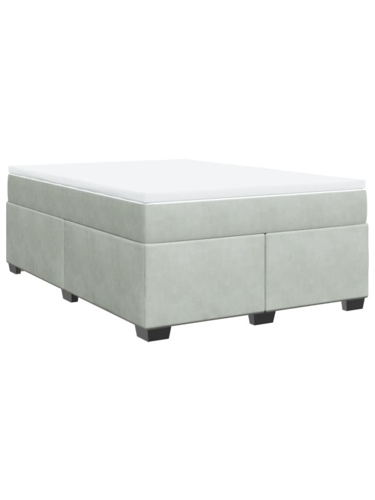 Box spring postel s matrací světle šedá 140x190 cm samet