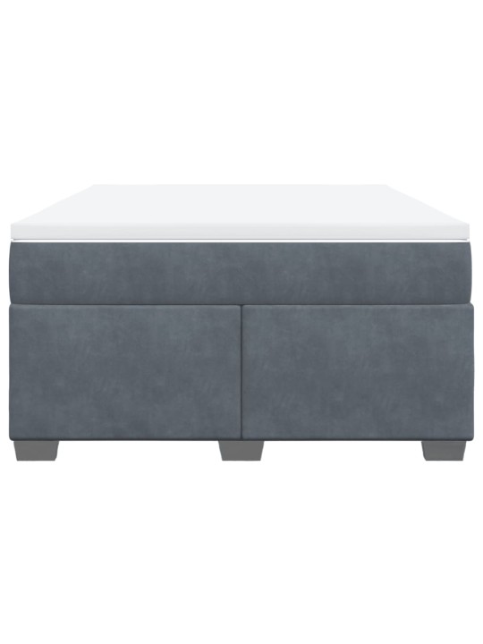 Box spring postel s matrací tmavě šedý 140 x 190 cm samet