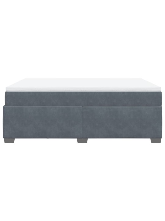 Box spring postel s matrací tmavě šedý 140 x 190 cm samet