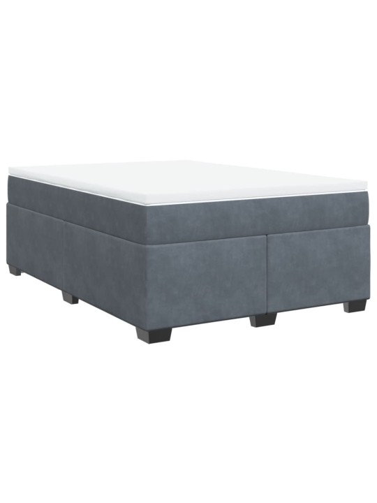 Box spring postel s matrací tmavě šedý 140 x 190 cm samet