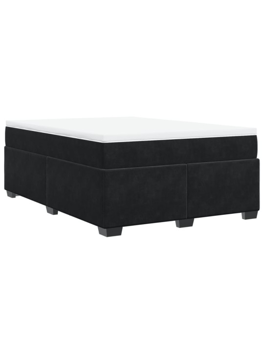 Box spring postel s matrací černá 140 x 190 cm samet