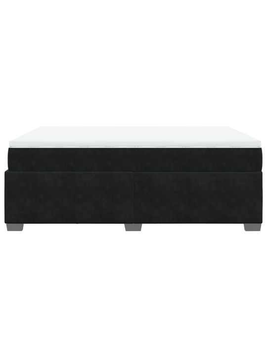 Box spring postel s matrací černá 140 x 190 cm samet