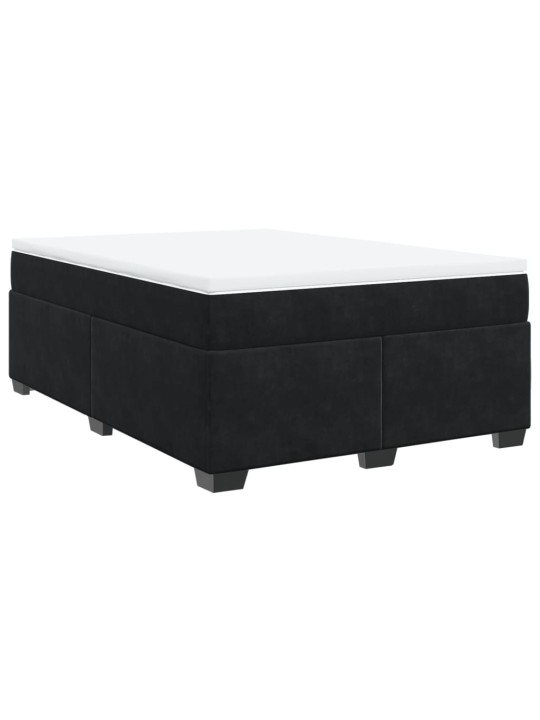 Box spring postel s matrací černá 140 x 190 cm samet