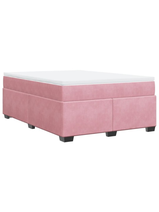 Box spring postel s matrací růžová 140x190 cm samet