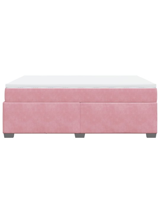 Box spring postel s matrací růžová 140x190 cm samet
